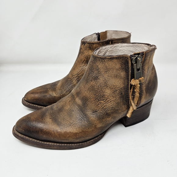 Freebird By Steven Onyx Brown Leather Ankle Boots - Picture 2 of 10
